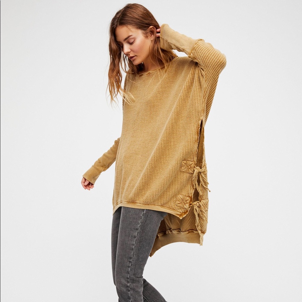 FP One Interlaken Tunic sz LG NWOT golden/wheat